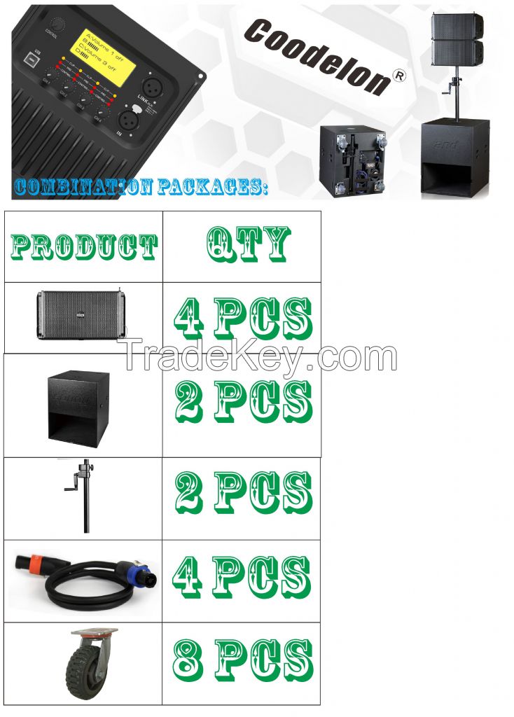 Combination packages professional audio system active line array speaker