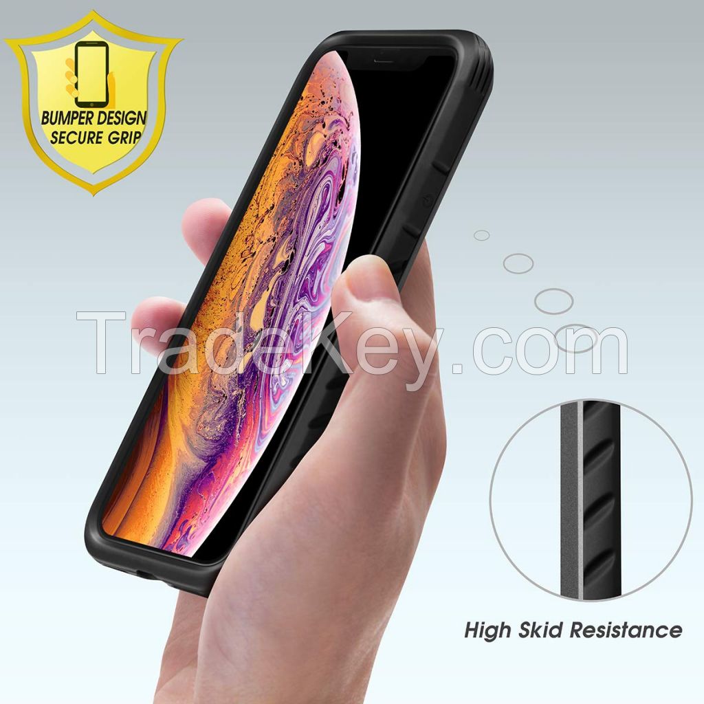 iPhone X Case, iPhone Xs Case, iPhone X Defender Case, Aluminum, TPU, Clear PC, Military Grade Machined Metal Protective Case for Apple iPhone Xs, iPhone X, iPhone 10 (Black)