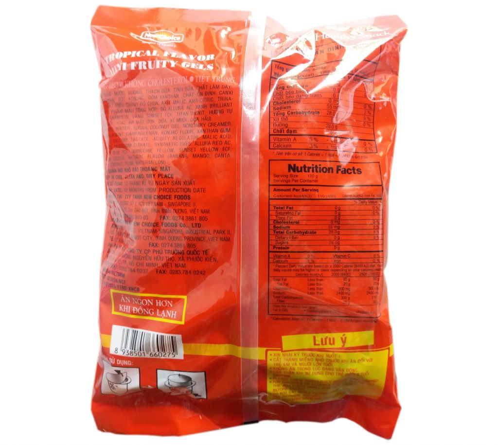 Tropical Flavor Mini Fruity Gels Bag 1000g