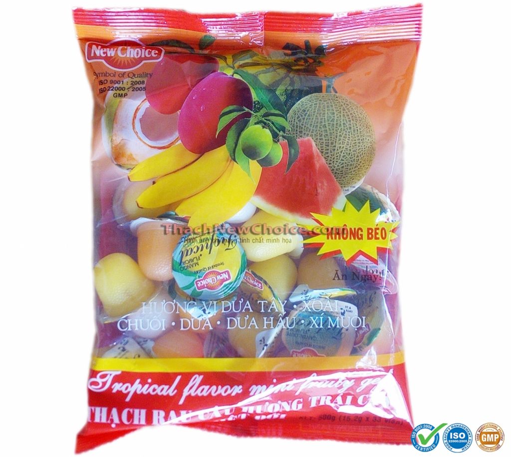 Tropical flavor mini fruity gels bag 500g