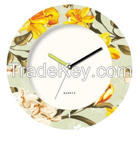 Flowers plastic wall clock