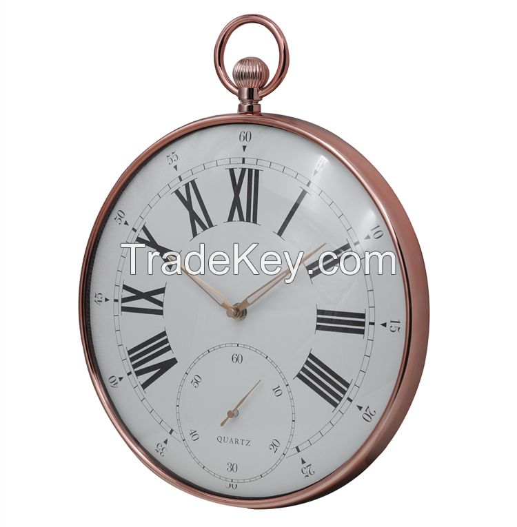 rose gold pokect watch plastic wall clock