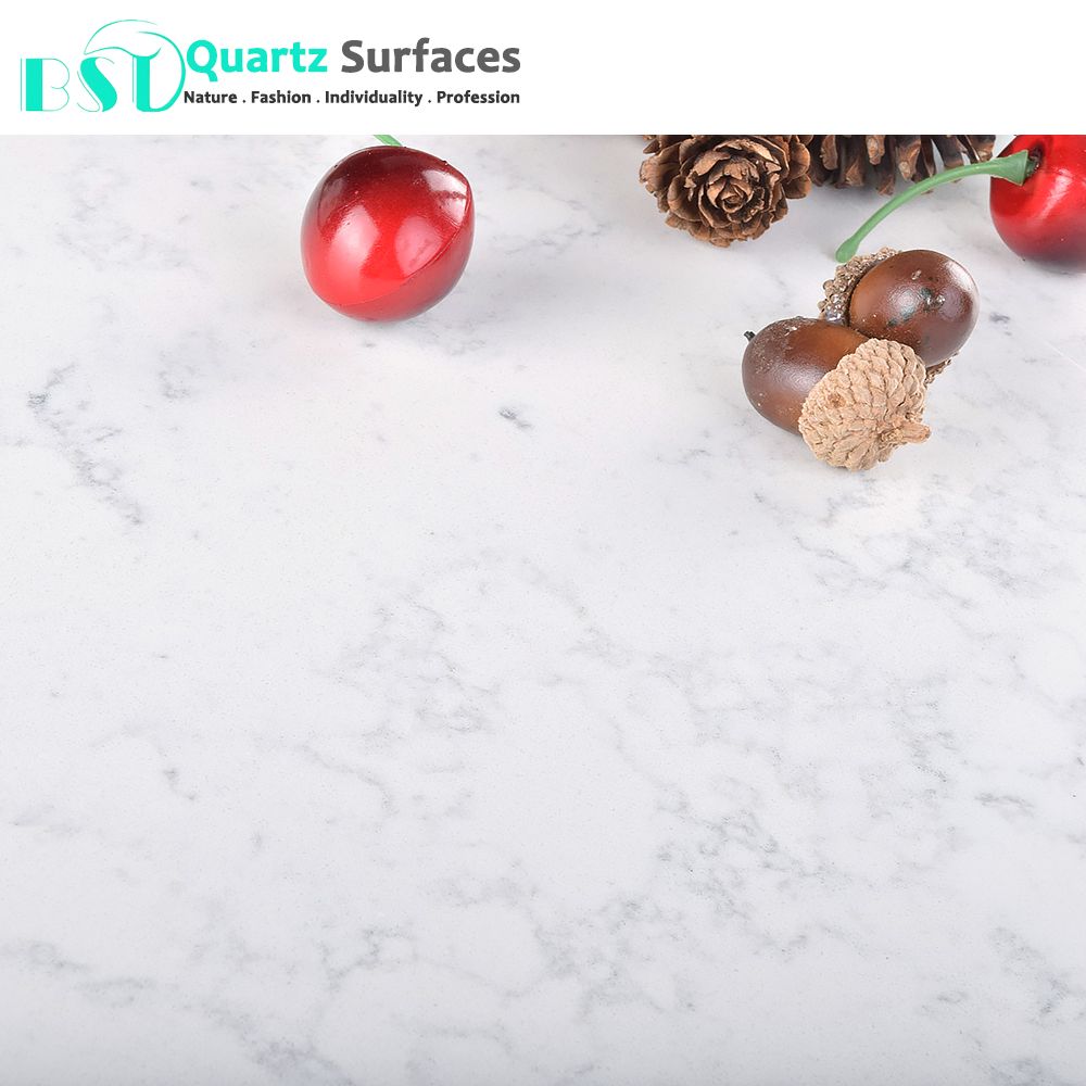 Italy Bianco Carrara Quartz Stone Countertop, Quartz Table Top