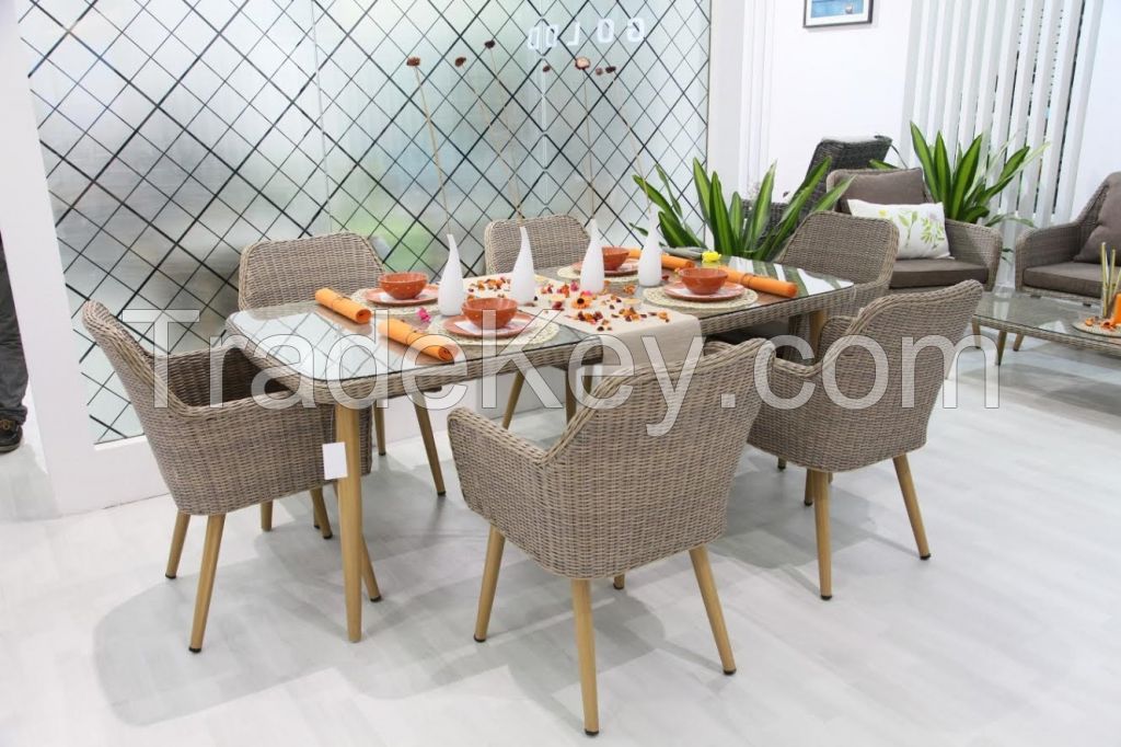 POLY RATTAN DINING SET NEW MODEL 2019