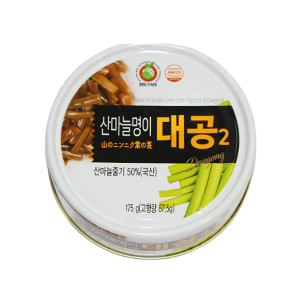 Canned Sanmaneul Myeong-yi Stem (Mountain Garlic Leaf Stem) 175g - Dokdo Trade