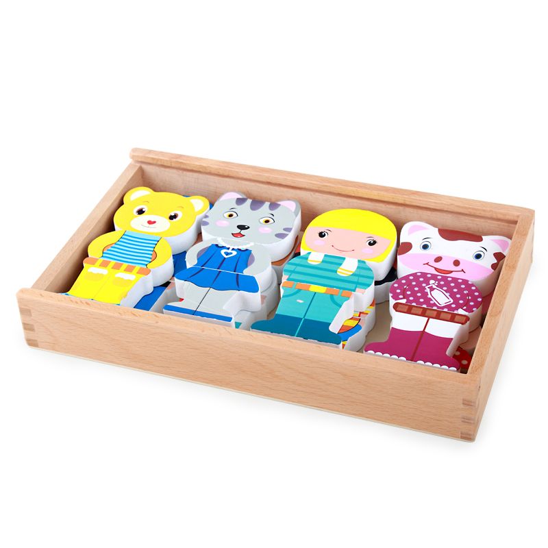 educational 3D magnet wooden jigsaw puzzle