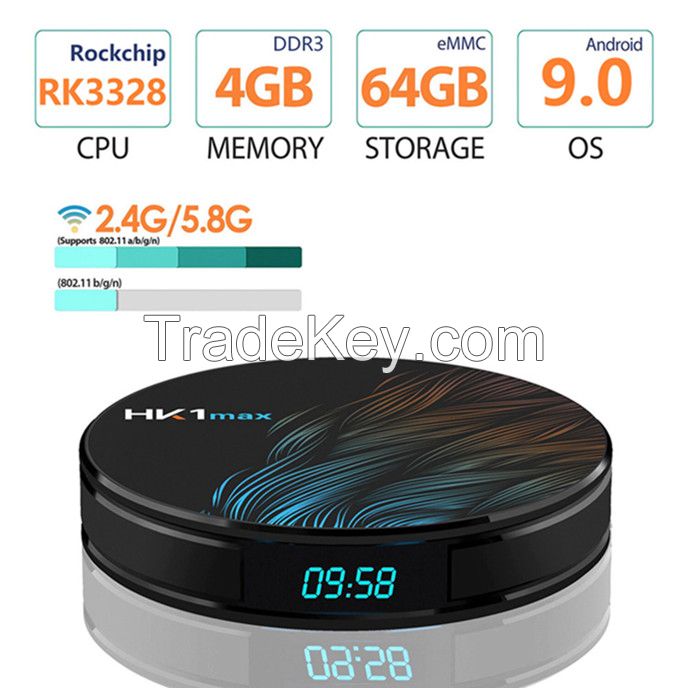 HK1 Max Rk3328 Android 9.0 TV Box Full HD Media Player