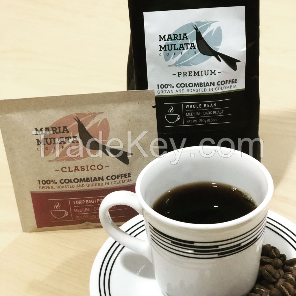 100% ARABICA GROWN AND  ROASTED IN COLOMBIA