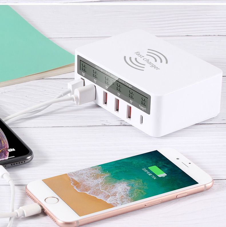 Tenee 818F multi-port USB and wireless charger