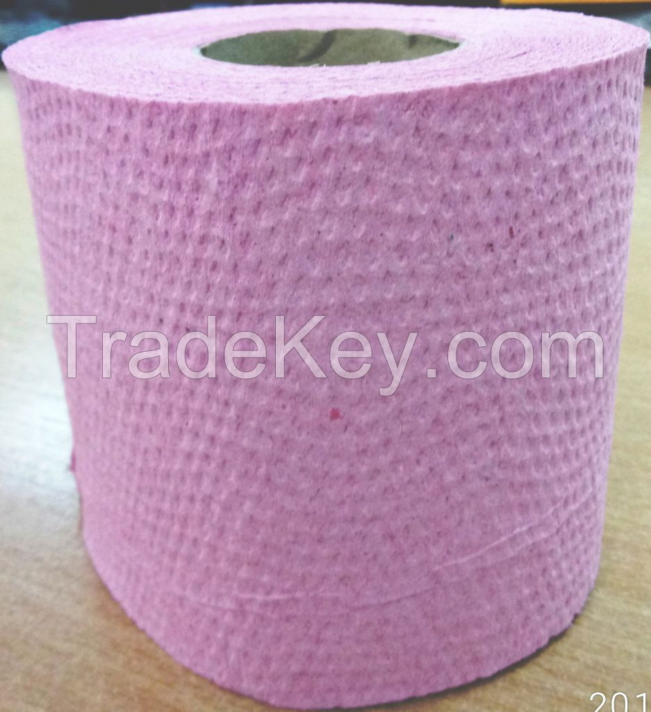 RECYCLED PINK WASTE-PAPER TOILET PAPER