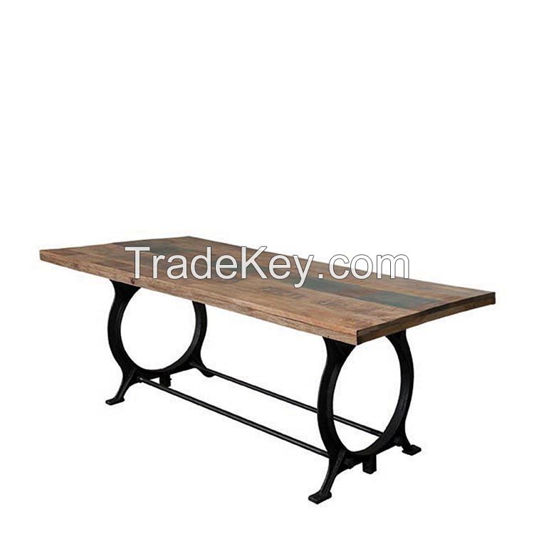 acacia wood metal leg dining table