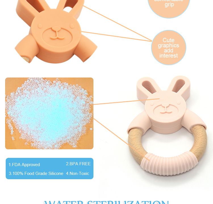 Wholesale Soft Baby Toy Teething Silicone Teether