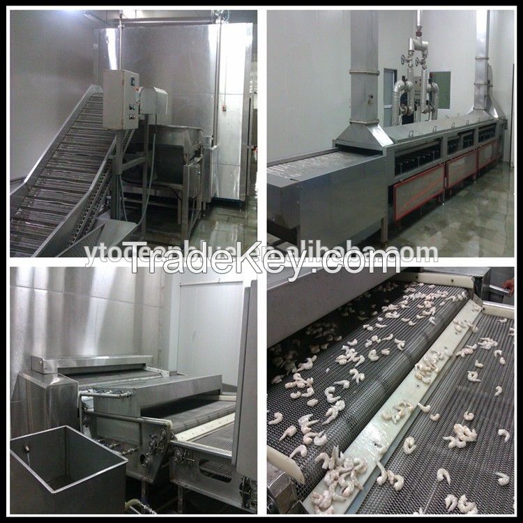 CE certification seafood freezing iqf tunnel blast freezer