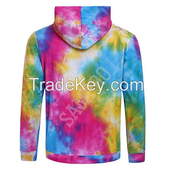 custom made Poly Cotton Tie dye hoodies