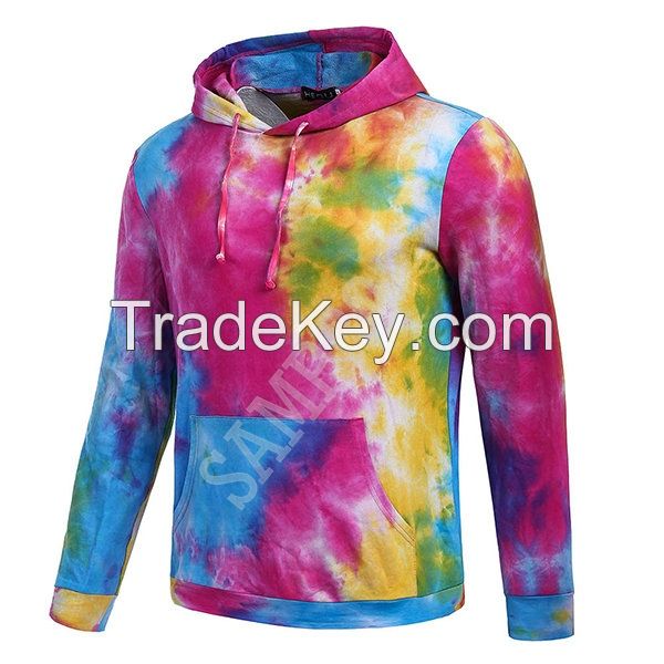 custom made Poly Cotton Tie dye hoodies 
