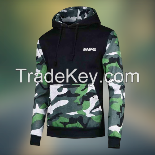 Multi color panel custom logo Fleece hoodie