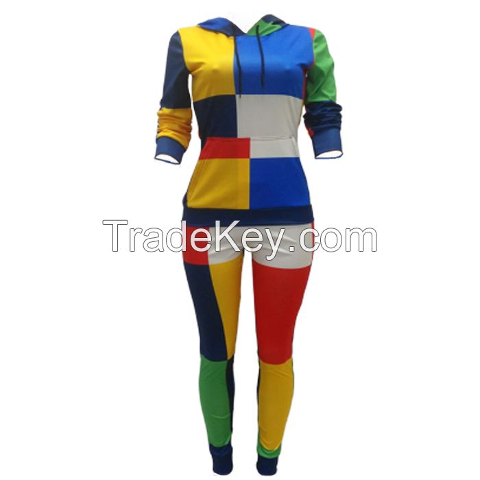 Colorful Pullover Sweatsuit Bulk Custom Tracksuit 