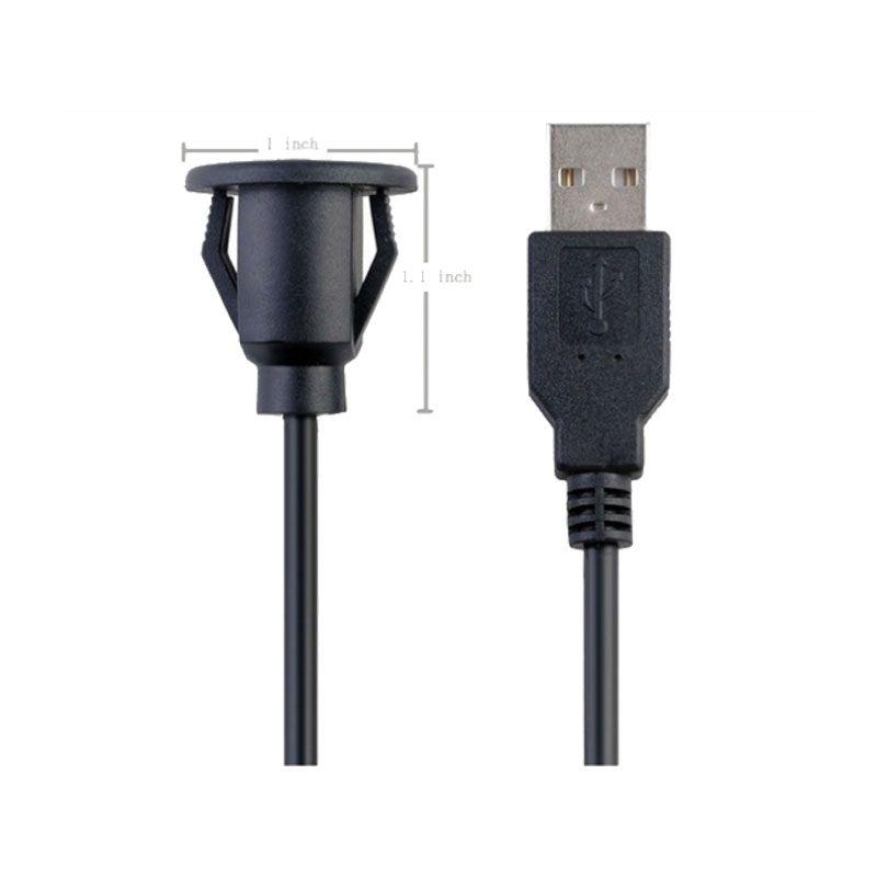 2.0 3.0 round connector panel mount male to female shielded high speed usb a port extension cable cord for mobile phone charger