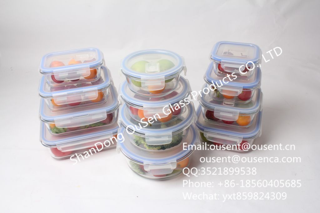 ousen high borosilicate heat resistant glass food containers  bendo box