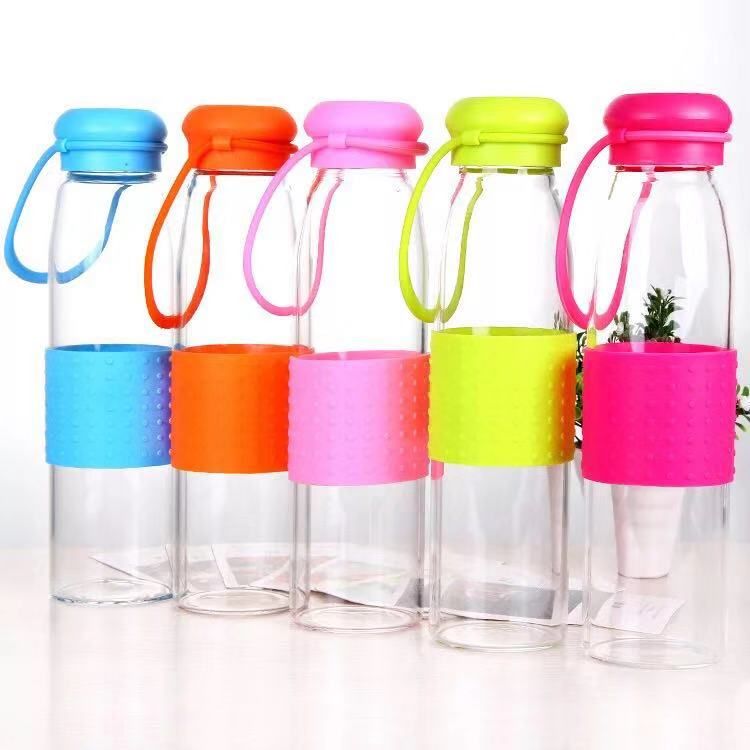 High Grade Borosilicate Glass Water Bottle with tea infuser