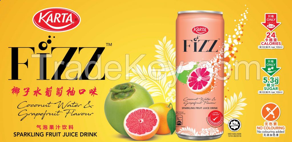 Karta Fizz-Sparkling Fruit Juice Drink Coconut Water with Grapefruit Flavor