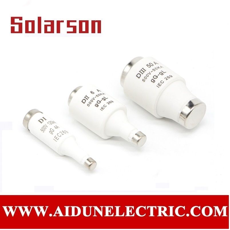 DIN Diazed DI DII DIII fuse 400Vac 500Vac aR/gR 0.5A 1A 2A 4A 5A 6A 8A