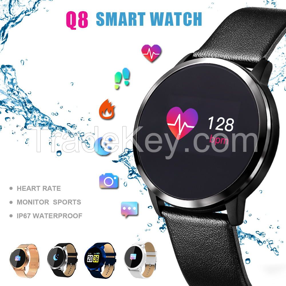 Q8 Fitness Tracker Women Smart Watch Men Smartwatch IP67 Waterproof Bracelet Heart Rate Monitor Sport Wristband For Android IOS