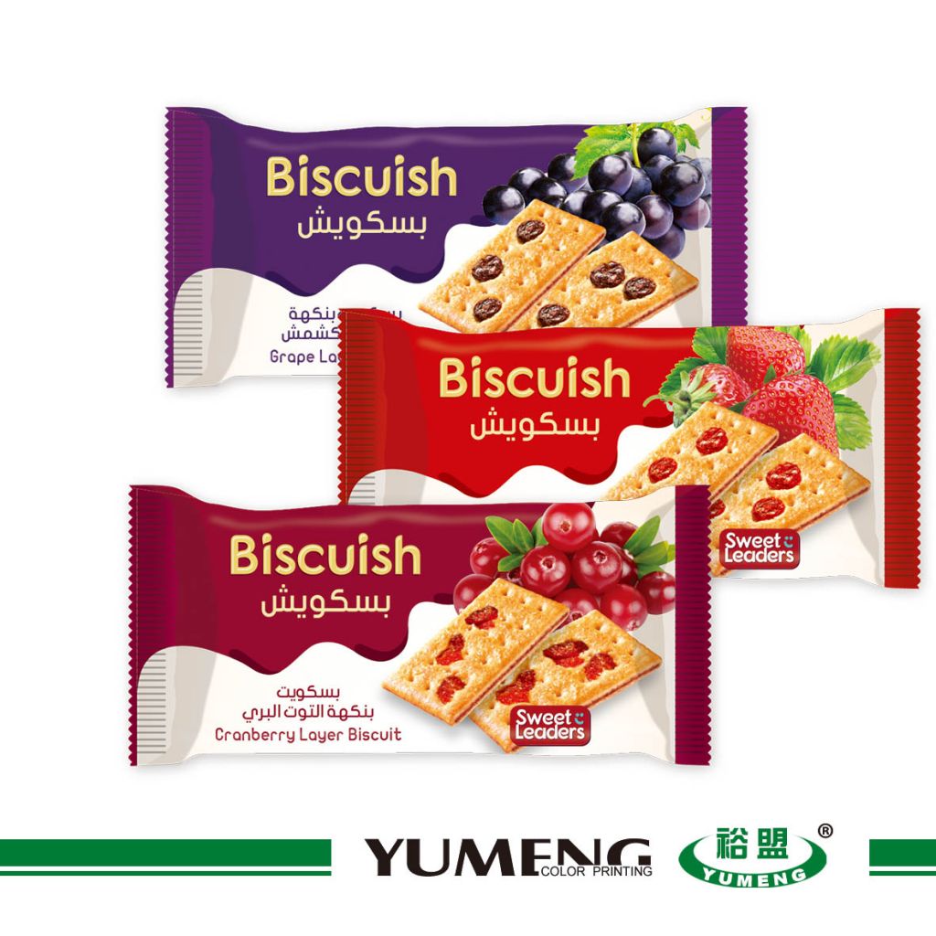 stand up zipper packaging bag for biscuit