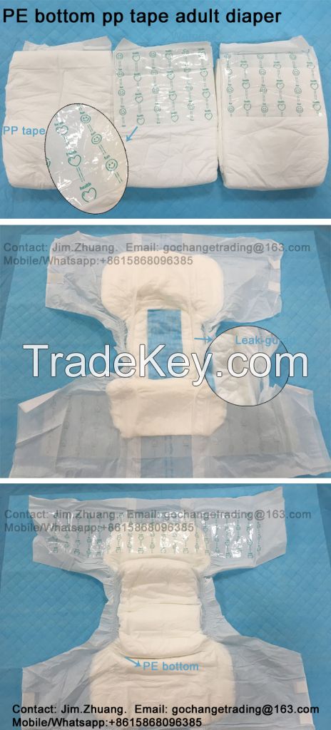 Super absorbent disposable adult diaper nappy for elderly people