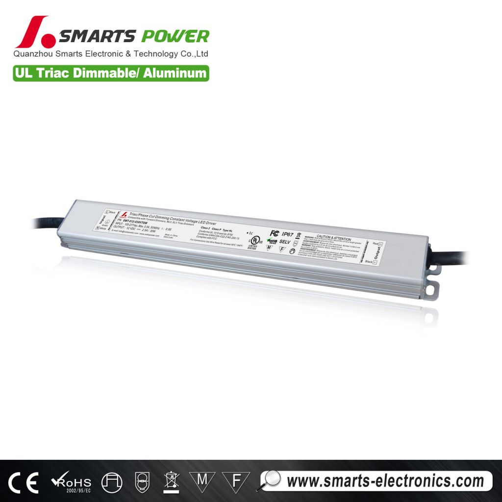 class 2 110v 277v constant voltage dimmable 12v 24v 30w ultra slim led driver