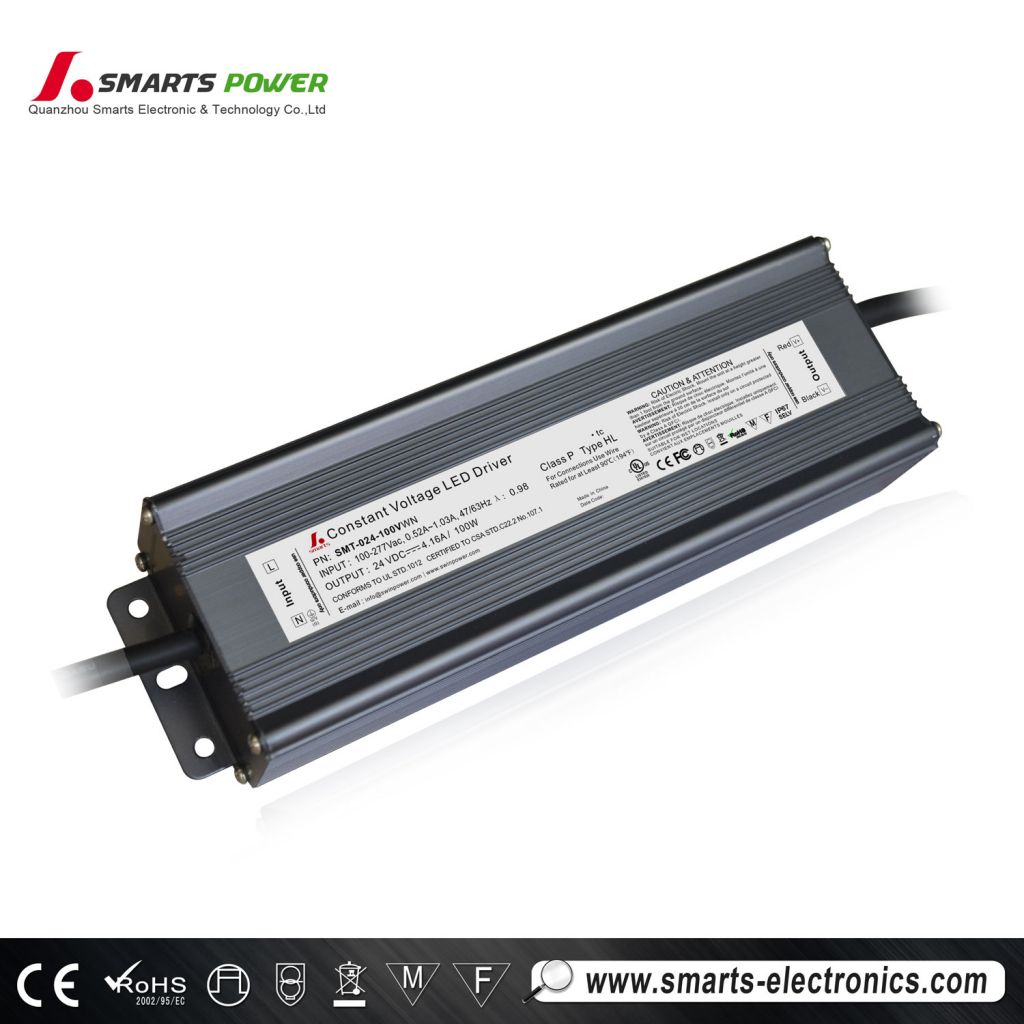 110v 277v non-dimmable 24v 96watt ul listed led driver in hard-wire box, with Class 2 standard