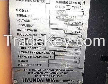 Hyundai Wia E200A CNC lathe