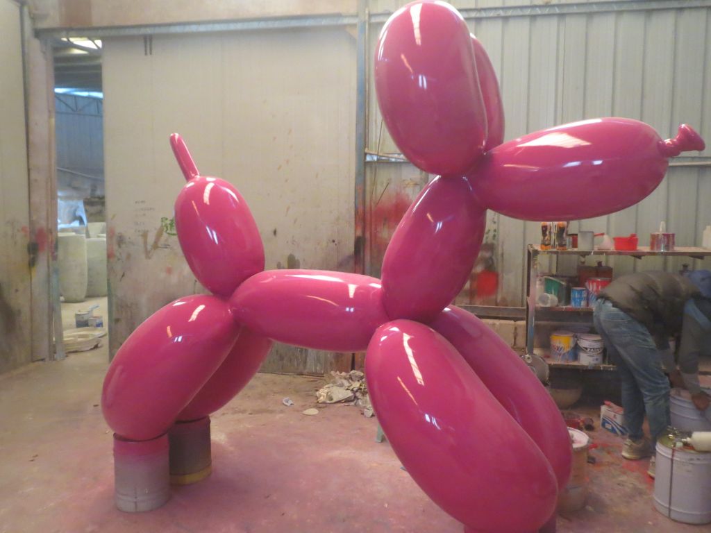 Commercial Street Square Decorative Projects Balloon Dog FRP Sculpture