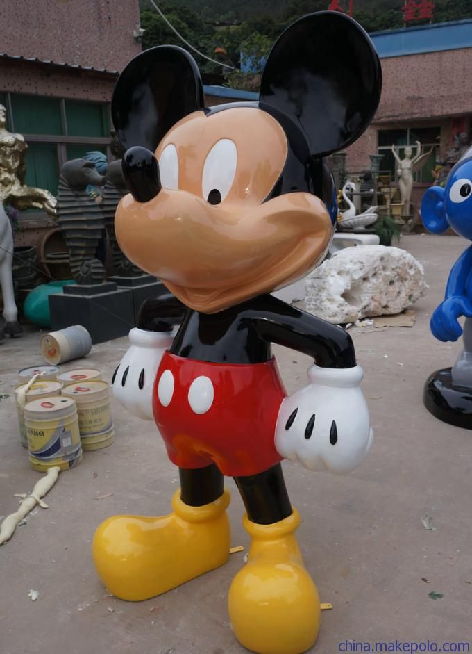 Disney cartoon character Mickey Mouse Donald Duck FRP sculpture