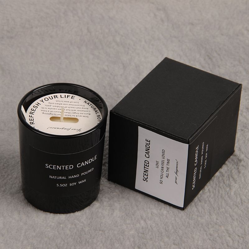 Neutral aromatherapy candles without LOGO black glass candles