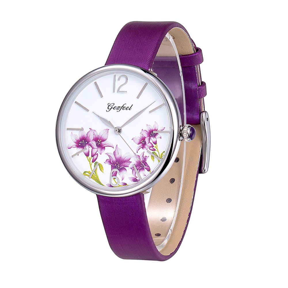 New Design Flower Face Japan Quartz Movt Fashion Girls Watch