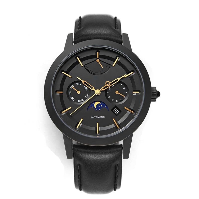 Minimalist Watches Men Wrist Quartz Luxury Japan Movt Moonphase Watch