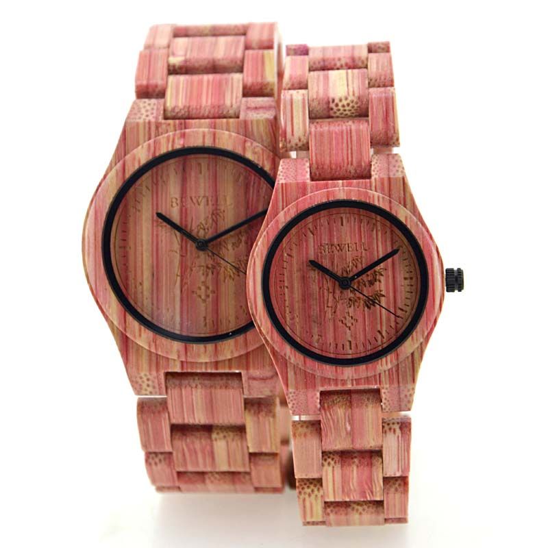 Coloful Bamboo Couple Watch Custom Logo Wooden Wrist Watch With Japan Movt Quartz Watch