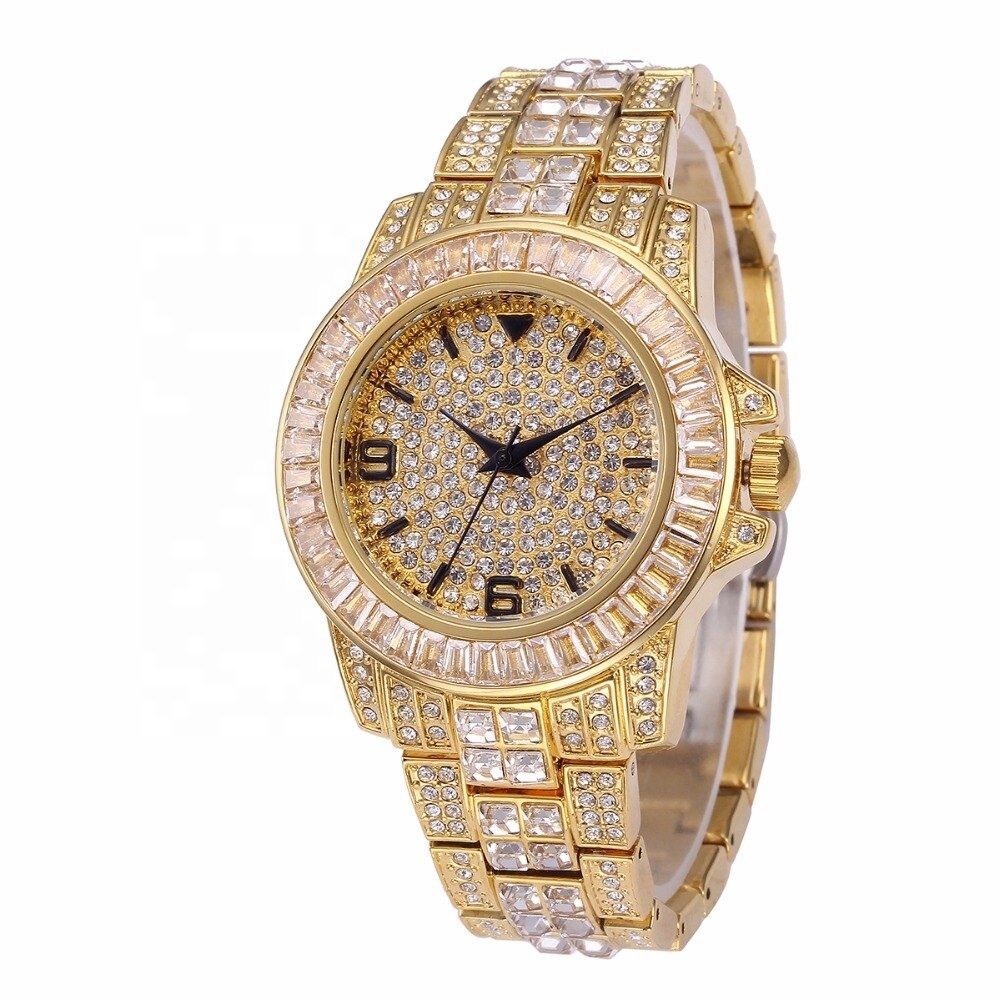 OEM Full Diamond Luxury Starry Sky Japan Movement Quartz Watch For Men