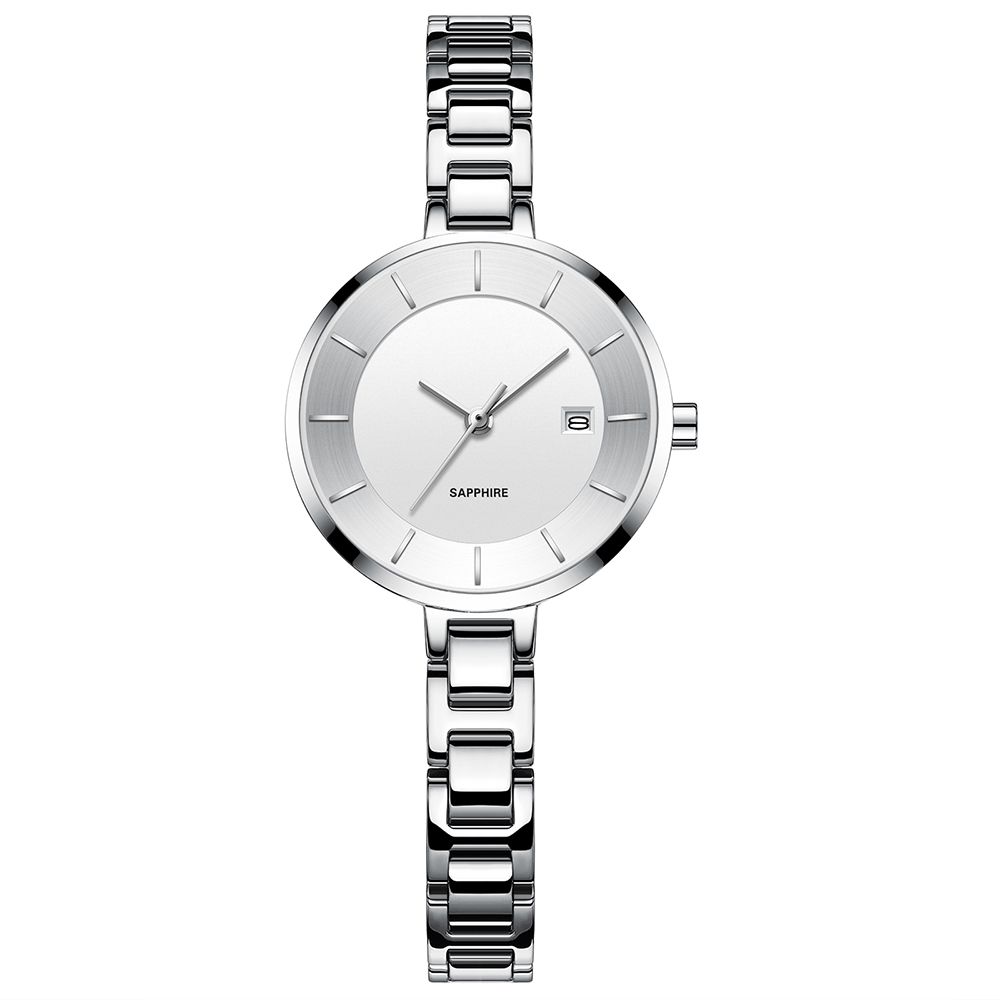 Factory Supply Thin Women Stainless Steel Wrist Watch with Japan Movement