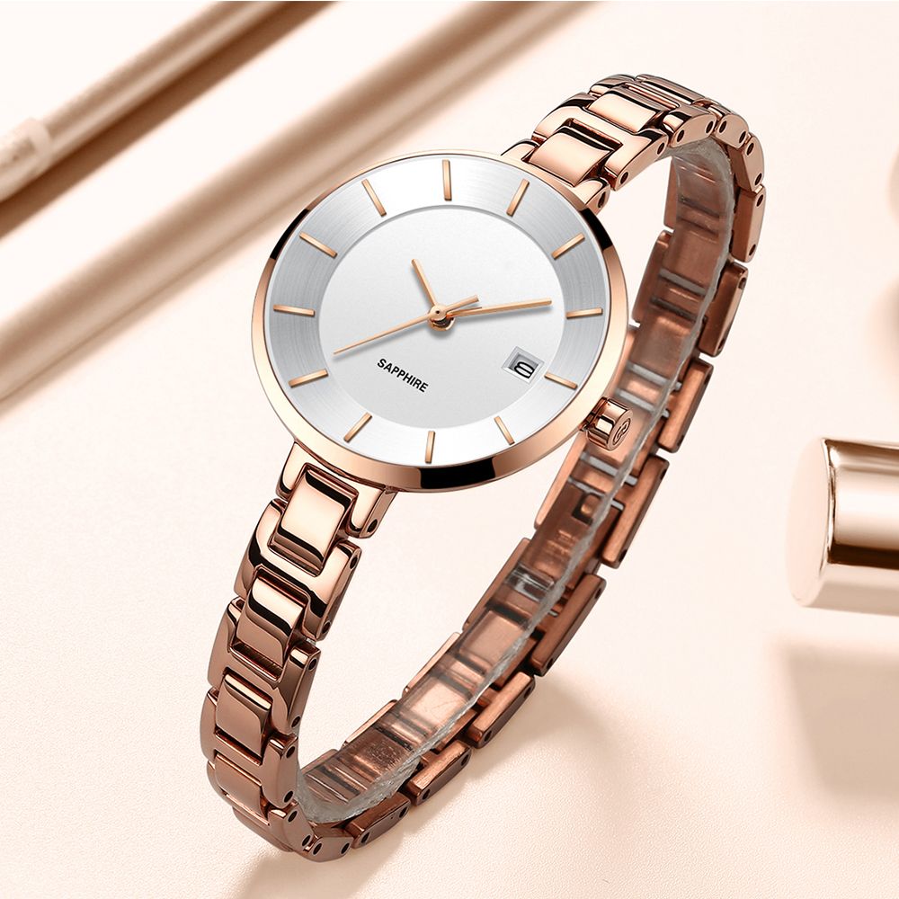 Custom Logo Watch Stainless Steel Fashion Nano Quartz Watch For Ladies