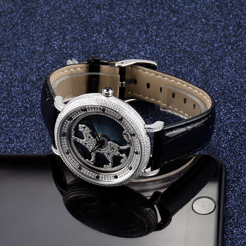 Promotional Luxury Fashion Leather Band Bracelet Man Wrist Watch 