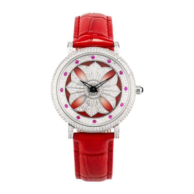 Chinese Supplier Custom Elegant Lady Stainless Steel Material Leather Strap Watch