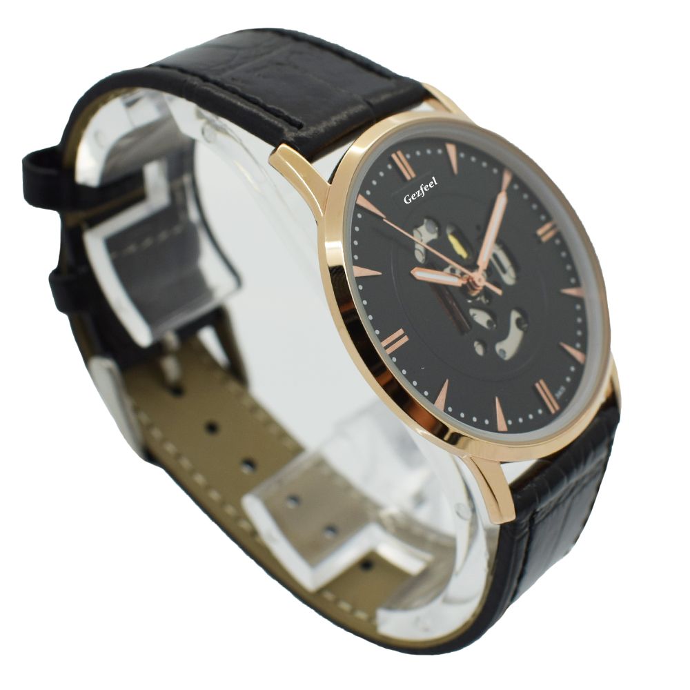 Custom Dial Genuine Japan Movement Quartz Watch with Leather Strap