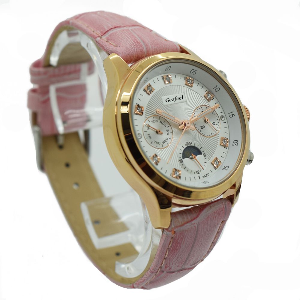 Full Stainless Steel Gold Plated Luxury Brand Watch in China Manufacturer
