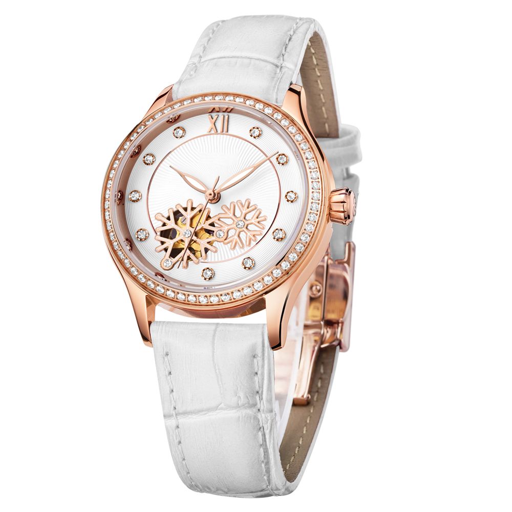 Casual Leather Watches Cheap Mechanical Watch Stainless Steel Watch For Women