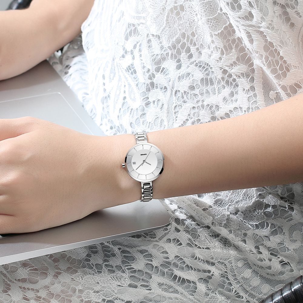 Custom Logo Watch Stainless Steel Fashion Nano Quartz Watch For Ladies