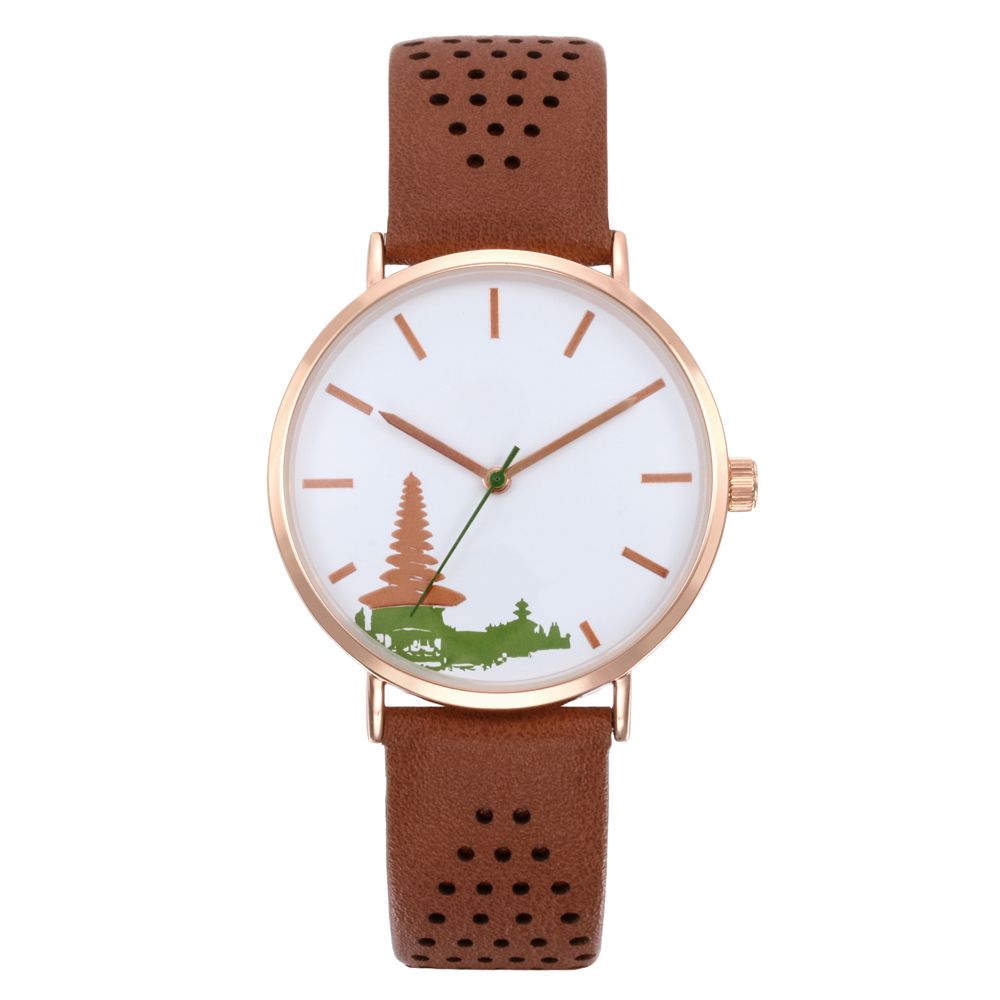 Trendy Quartz Wrist Watch Alloy Watch Ladies Watch Leather Strap Custom