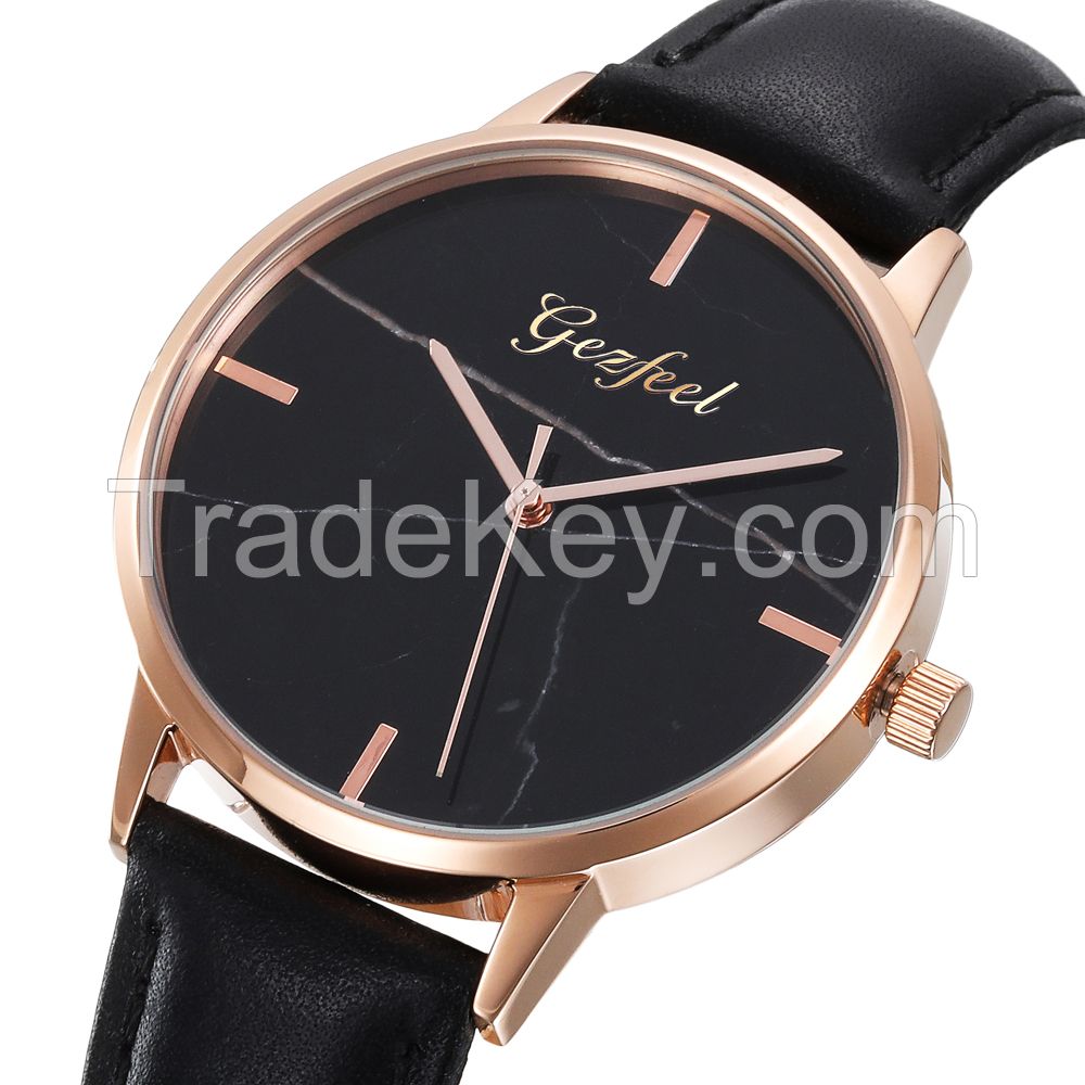 New Wholesale Genuine Leather strap Royal Swiss Stainless Steel Watch