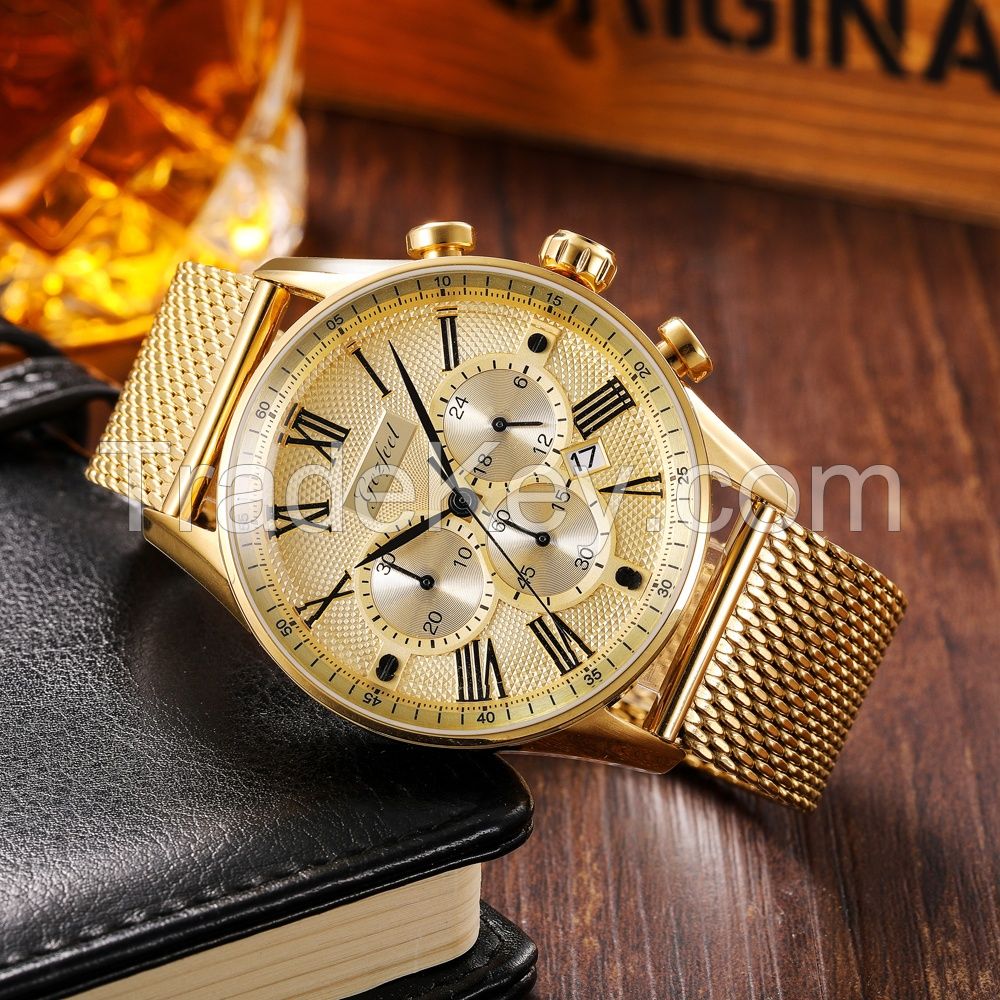 New Design Men's Business Style Luxury Analog Water Proof Stainless Steel Watch